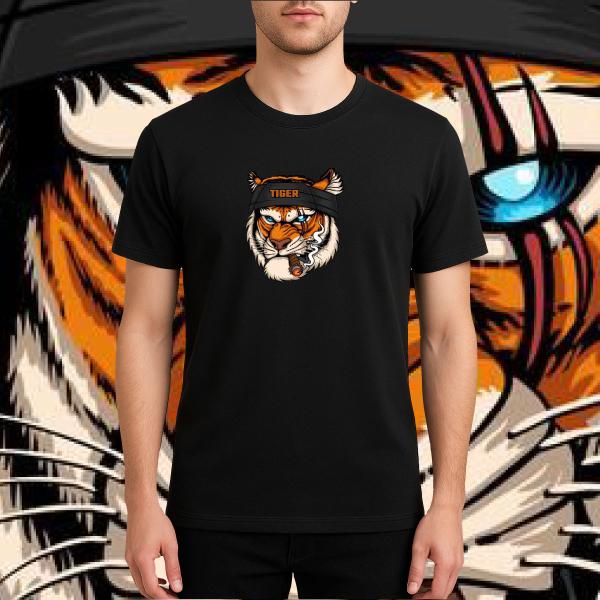Tiger-Smoking Printed T-shirt